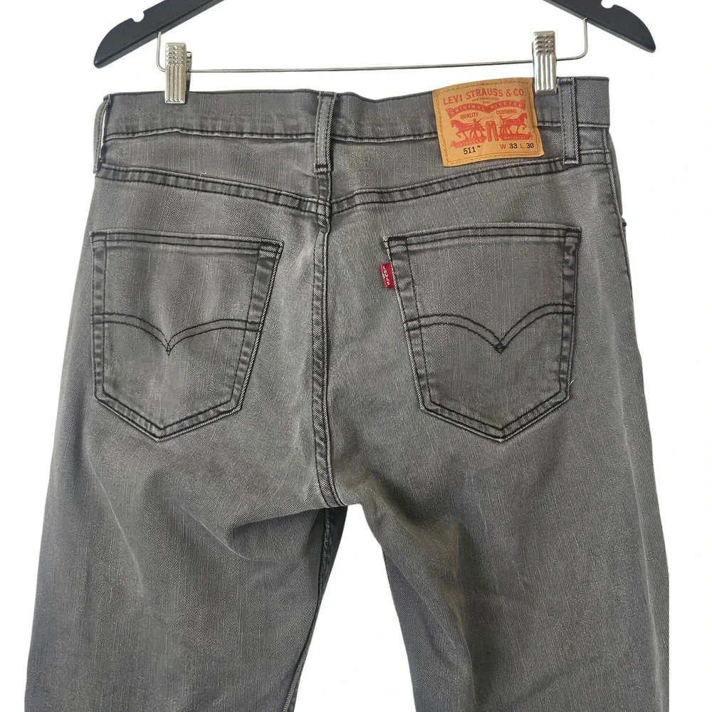 Levi's 511 Men's 33x30 Gray Wash Slim Fit Stretch Denim Jeans  Urban Streetwear